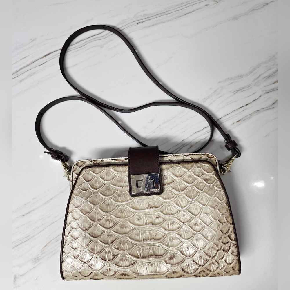 Brahmin Alena Pearl Dogwood Animal Print Small Crossbody Bag